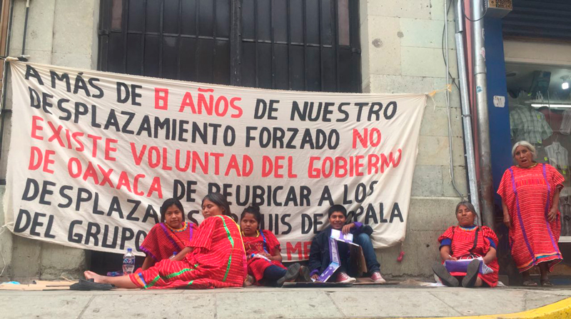 Lorena Merino y desplazados de Copala, tres días de manifestaciones