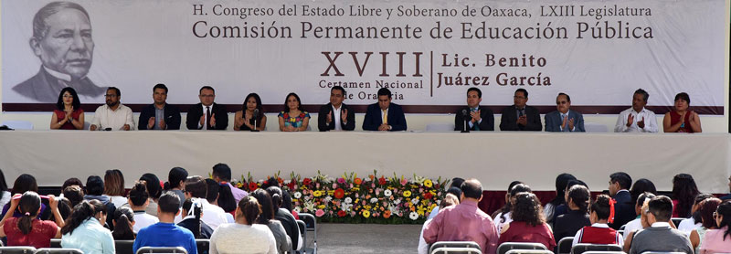 En el Congreso del Estado Inicia XVIII Certamen Nacional de Oratoria “Lic. Benito Juárez García”