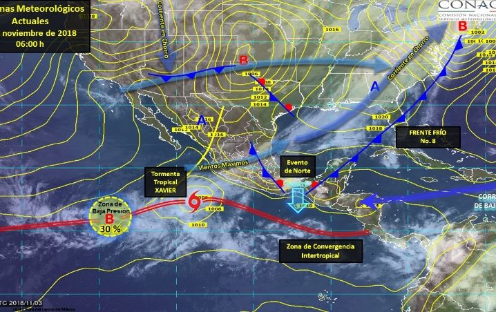 Frente frío y tormenta tropical afectan severamente a México