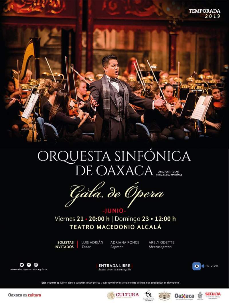Invita Seculta a la Gala de Ópera con la Orquesta Sinfónica de Oaxaca