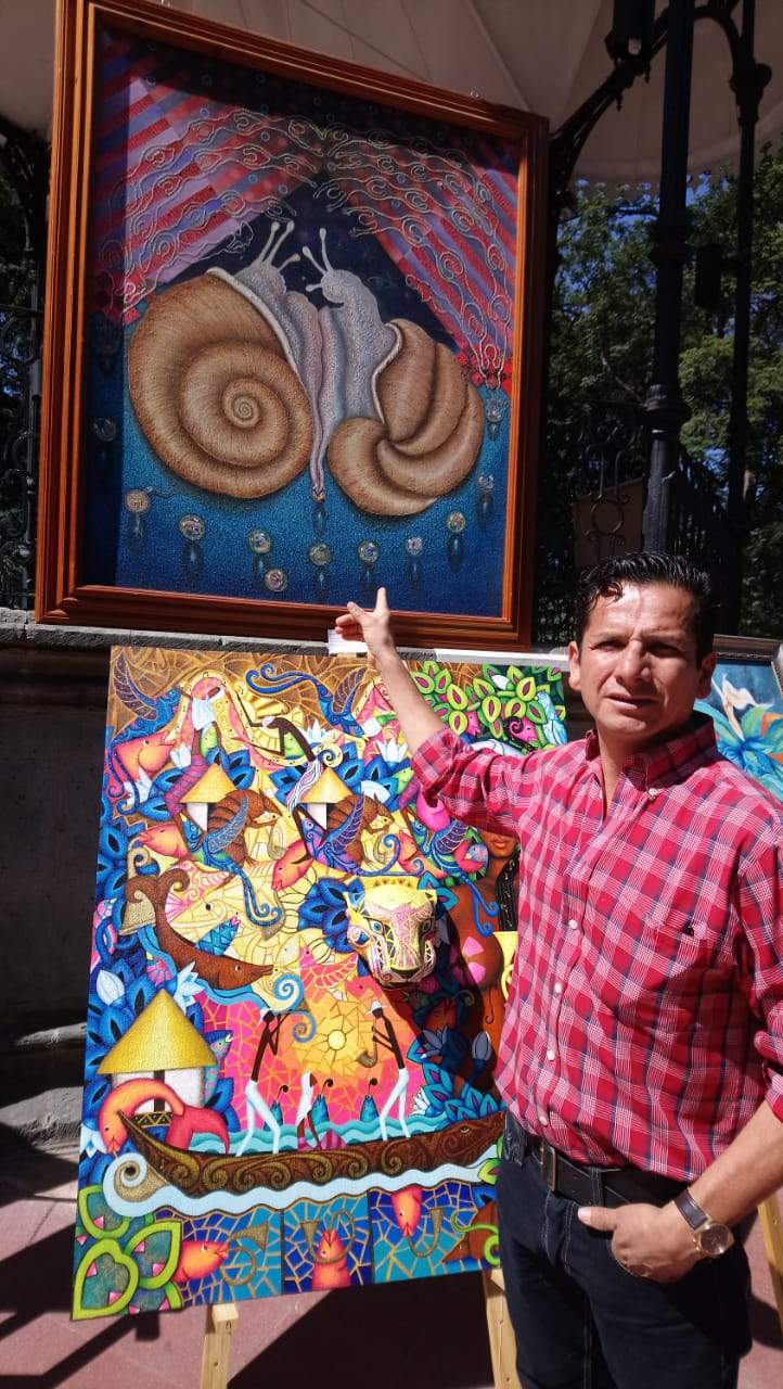Montan 30 artistas exposición en el kiosco de Oaxaca