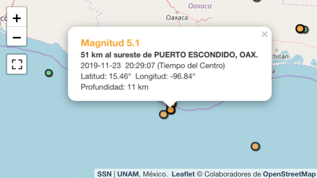Sin daños en Oaxaca por sismo de 5.1 de magnitud