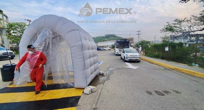 Refuerzan medidas preventivas ante Covid-19 en la Terminal Marítima de PEMEX en Salina Cruz, Oaxaca