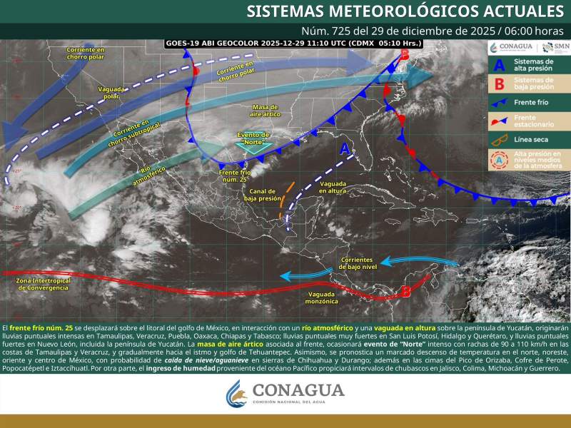 Pronostican inestabilidad atmosférica con episodios de lluvias en diversas regiones de Oaxaca