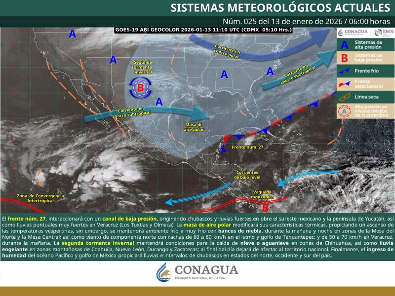 Se mantendrá ambiente frío, lluvias y vientos fuertes en Oaxaca